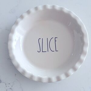 Rae Dunn White Ceramic Pie Plate